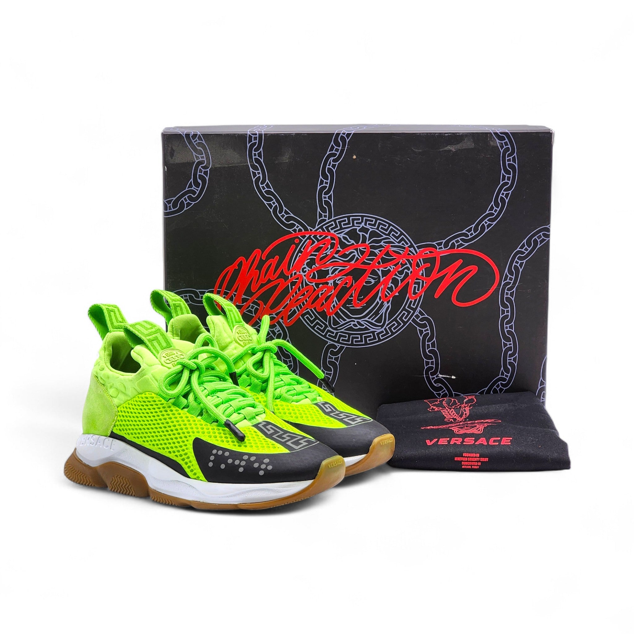 Versace Chain Reaction Women's Sneakers Neon Green EU 37 US 6.5
