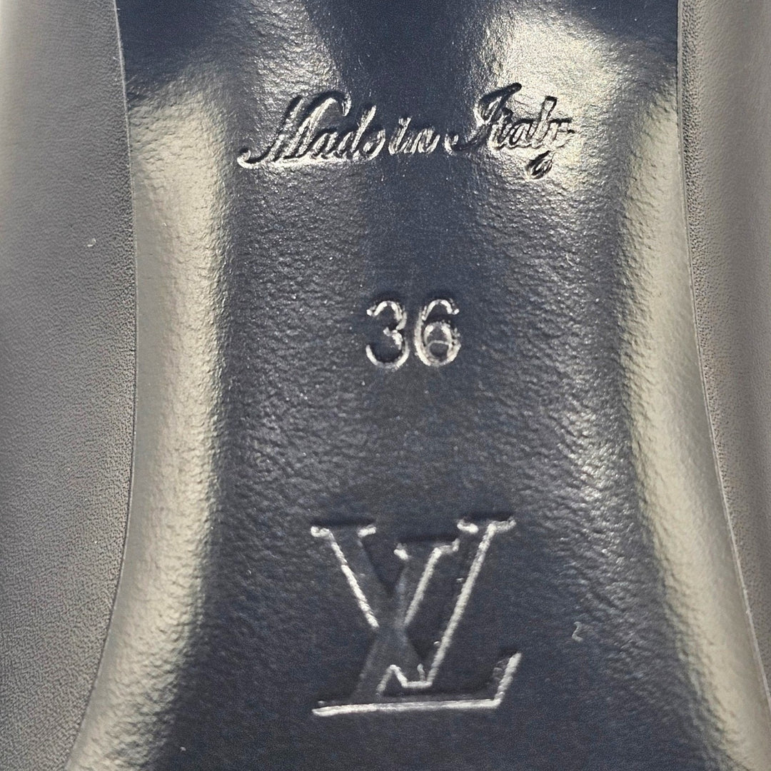 Louis Vuitton Legacy Pumps Black Calf Leather Monogram Strap EU 36 US 6 - NWB