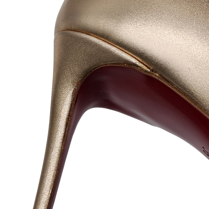 Christian Louboutin Iriza Leather Pumps 85 mm - Gold - EU 36 US 5.5 - $845