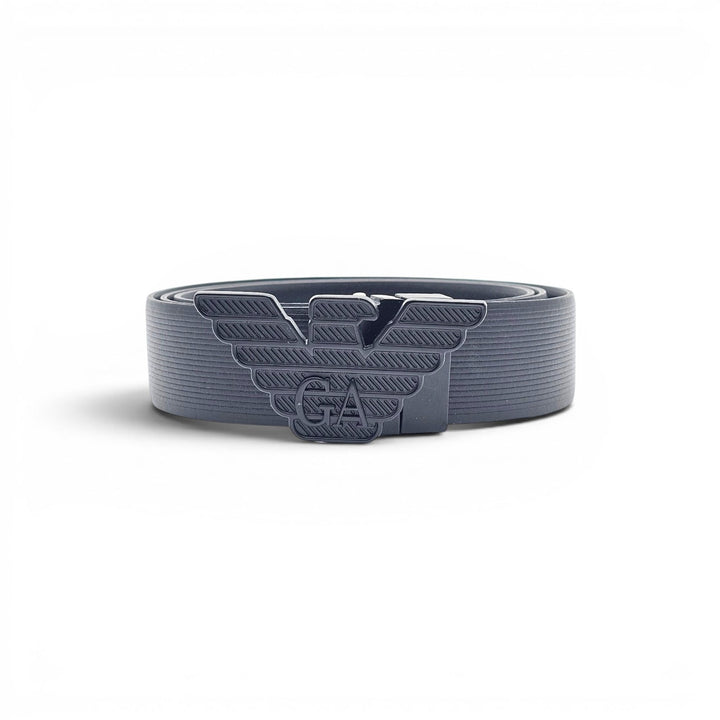 Emporio Armani by Giorgio Armani Black Leather Men's Belt with Eagle Logo Buckle