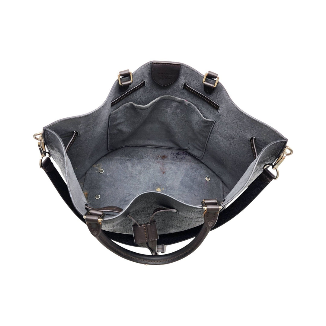 Louis Vuitton Girolata Mahina Leather Shoulder Bag Black with Pouch - Preowned