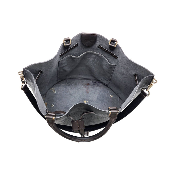 Louis Vuitton Girolata Mahina Leather Shoulder Bag Black with Pouch - Preowned