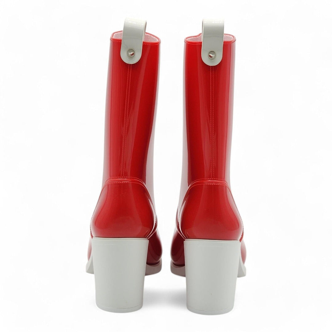 Christian Louboutin Loubirain Rubber Boots Red EU 39 US 8.5 - New
