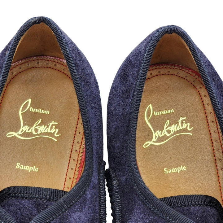 Christian Louboutin Greggo Leather and Suede Oxford Shoes Blue EU 41.5 / US 8.5