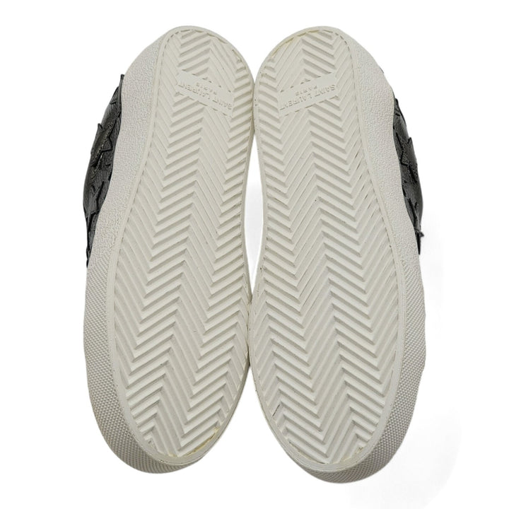 Saint Laurent Court Stars Leather Sneakers Silver EU 36.5 US 6.5