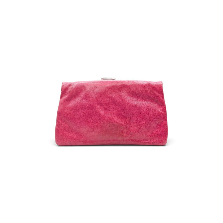 Balenciaga Motorcross Giant 21 Envelope Clutch Bag Pink Leather Mirror 186182