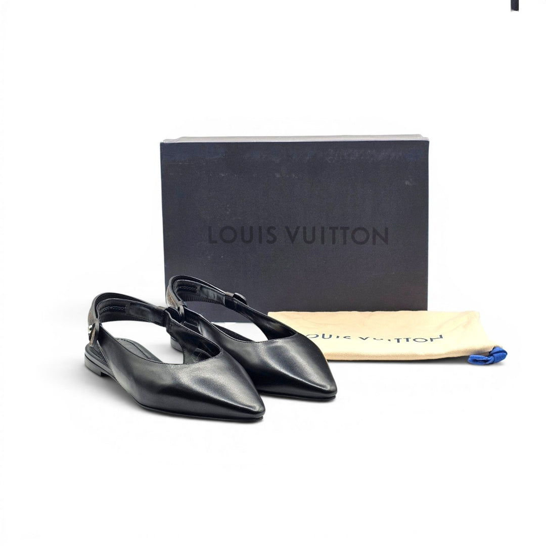 Louis Vuitton Legacy Slingback Ballerina Flats Black EU 36.5 US 6.5 - NWB $1100