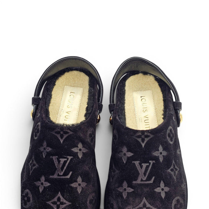 Louis Vuitton Aspen Platform Closed Mule Clogs Suede 1ADCEP EU 38 US 8 $2210