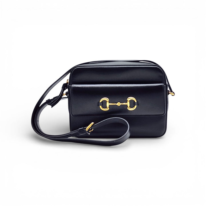 Gucci Horsebit 1955 Leather Shoulder Crossbody Bag Black GHW - New $2650