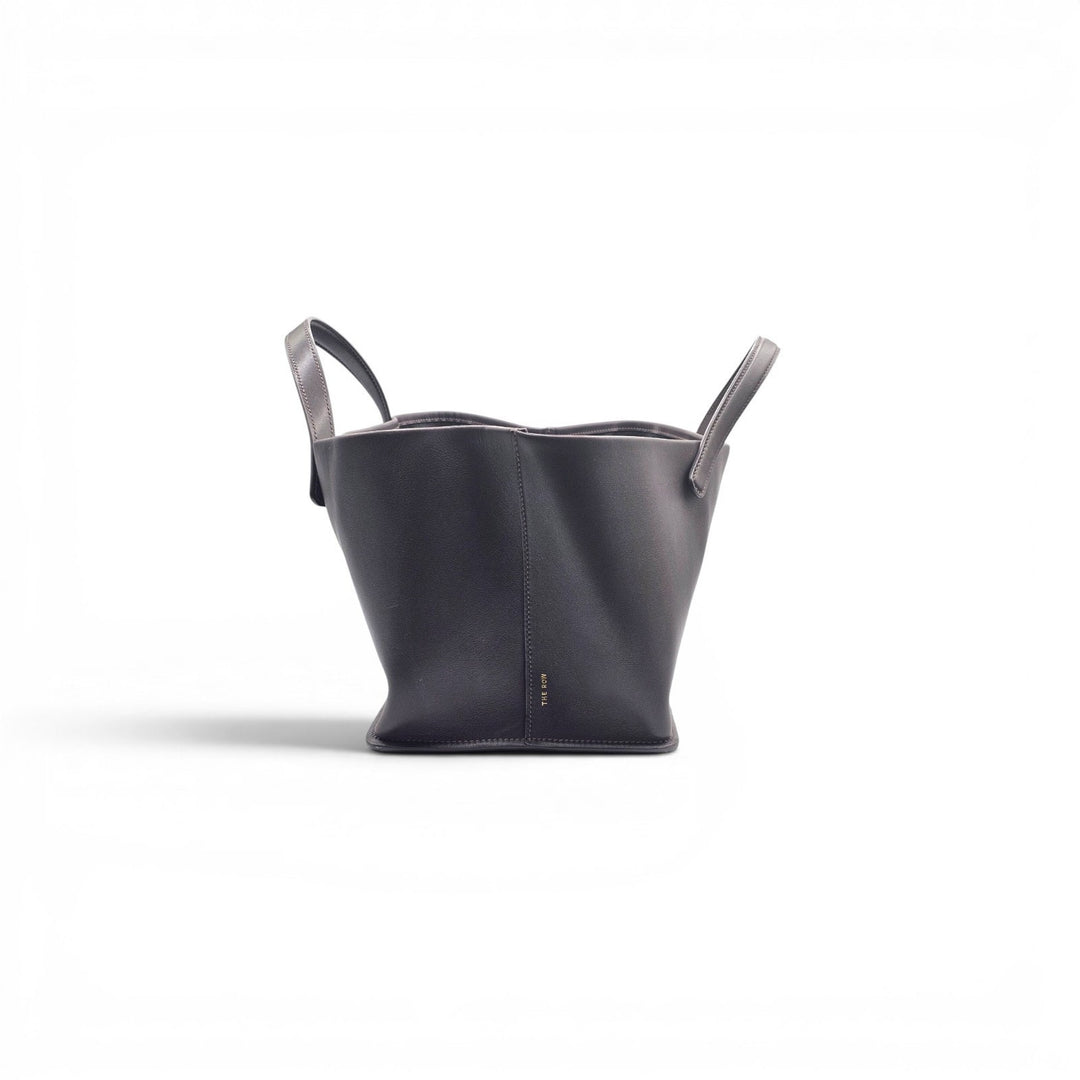 The Row Idaho Large Leather Tote in Dark Brown
