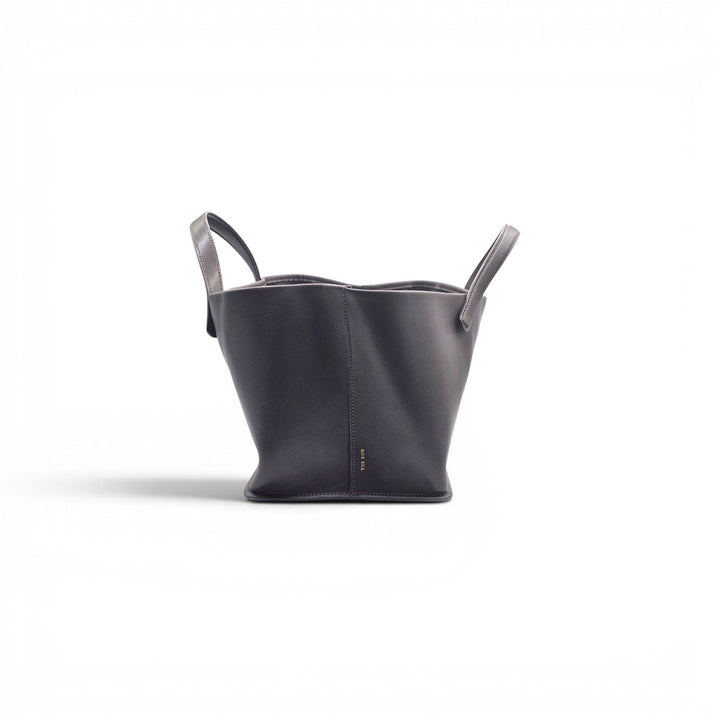 The Row Idaho Large Leather Tote in Dark Brown
