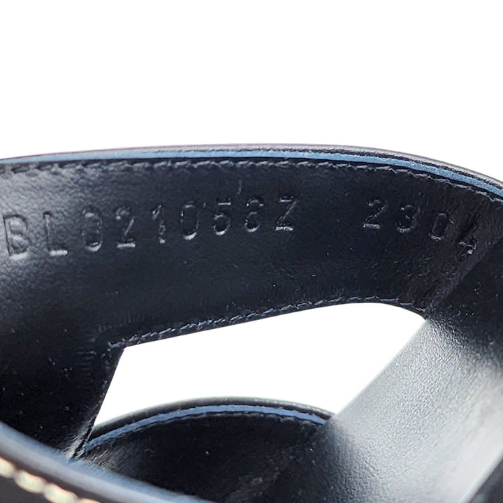 Hermes Oran Women's Leather Slide H Sandals Black EU 36 US 5.5 - New $840