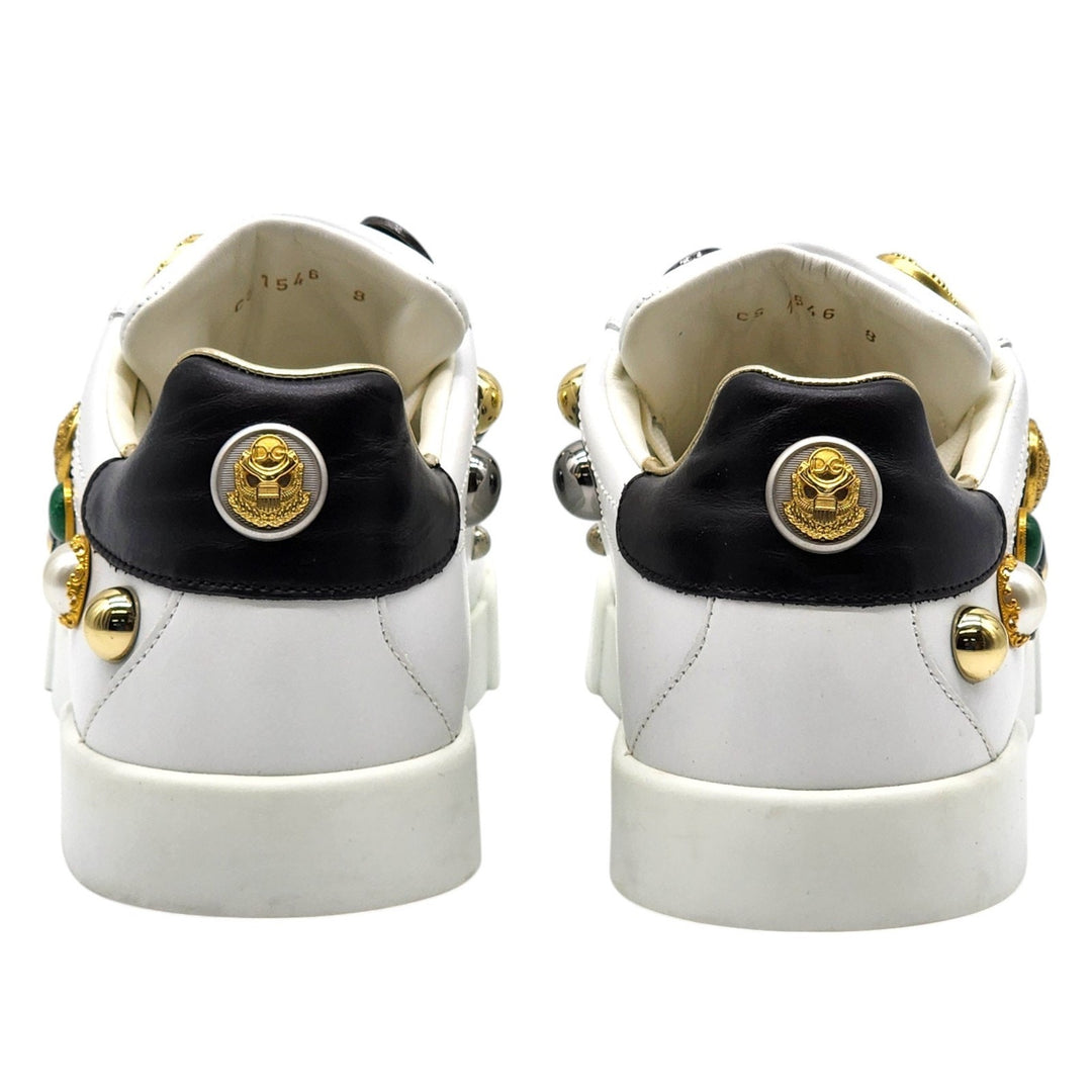 Dolce & Gabbana Embellished Leather Sneakers EU 42 US 9