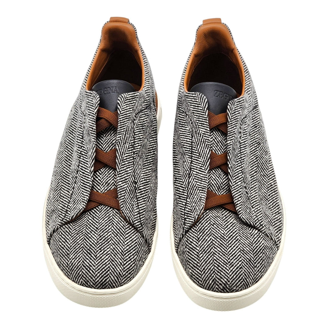 Ermenegildo Zegna Triple Stitch Wool Sneakers S5346Z Gray EU 12 US 13