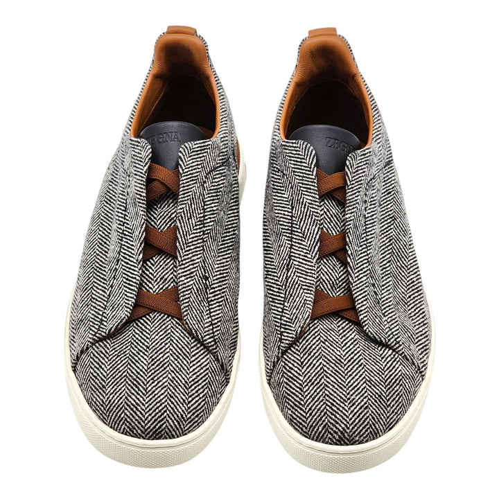 Ermenegildo Zegna Triple Stitch Wool Sneakers S5346Z Gray EU 12 US 13