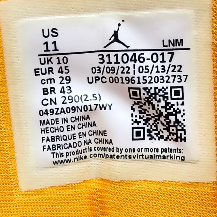 Nike Air Jordan Dub Zero Basketball Sneakers 311046-017 Black Taxi US 11 - NWB