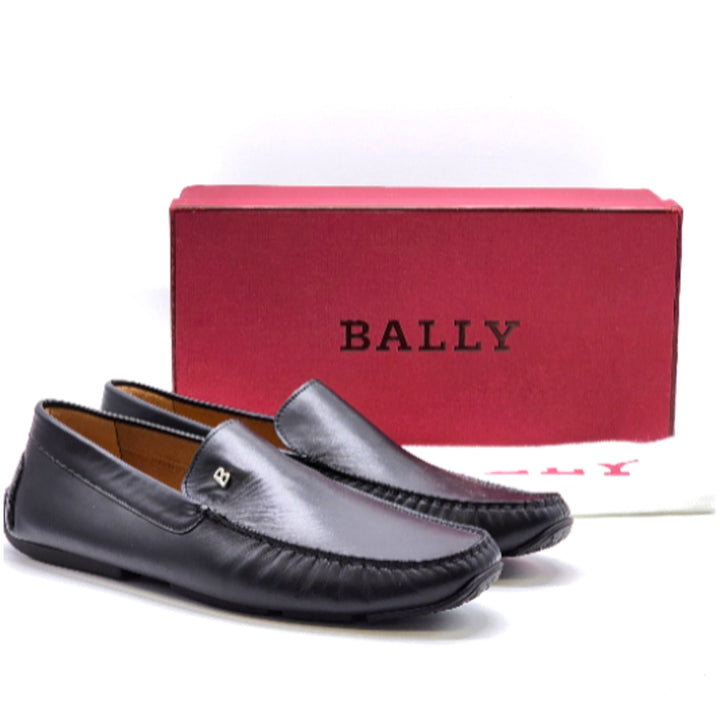 Bally Men’s Leather Driver Loafers Black UK 12 US 13 EU 46