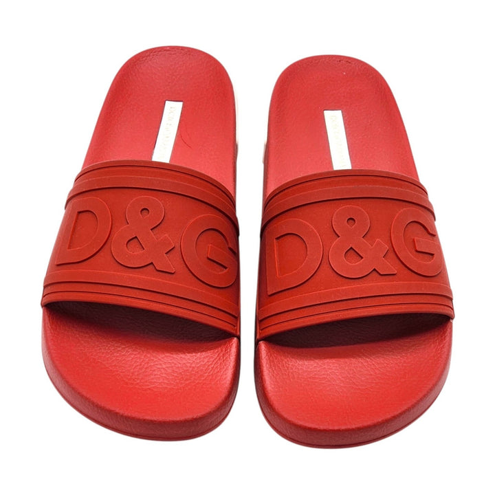 Dolce&Gabbana Saint Barth Rubber Pool Slides in Red EU 39 US 9 - New $320