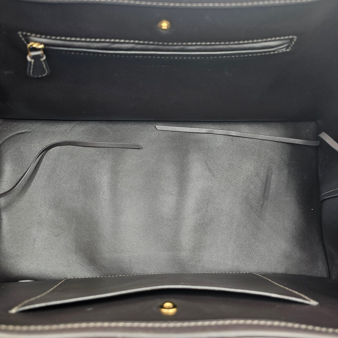 The Row Idaho Large Leather Tote in Dark Brown