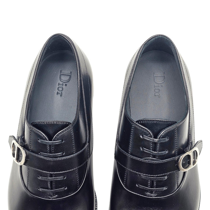 Dior CD Buckle Leather Derby Shoes in Black EU 39 US 6