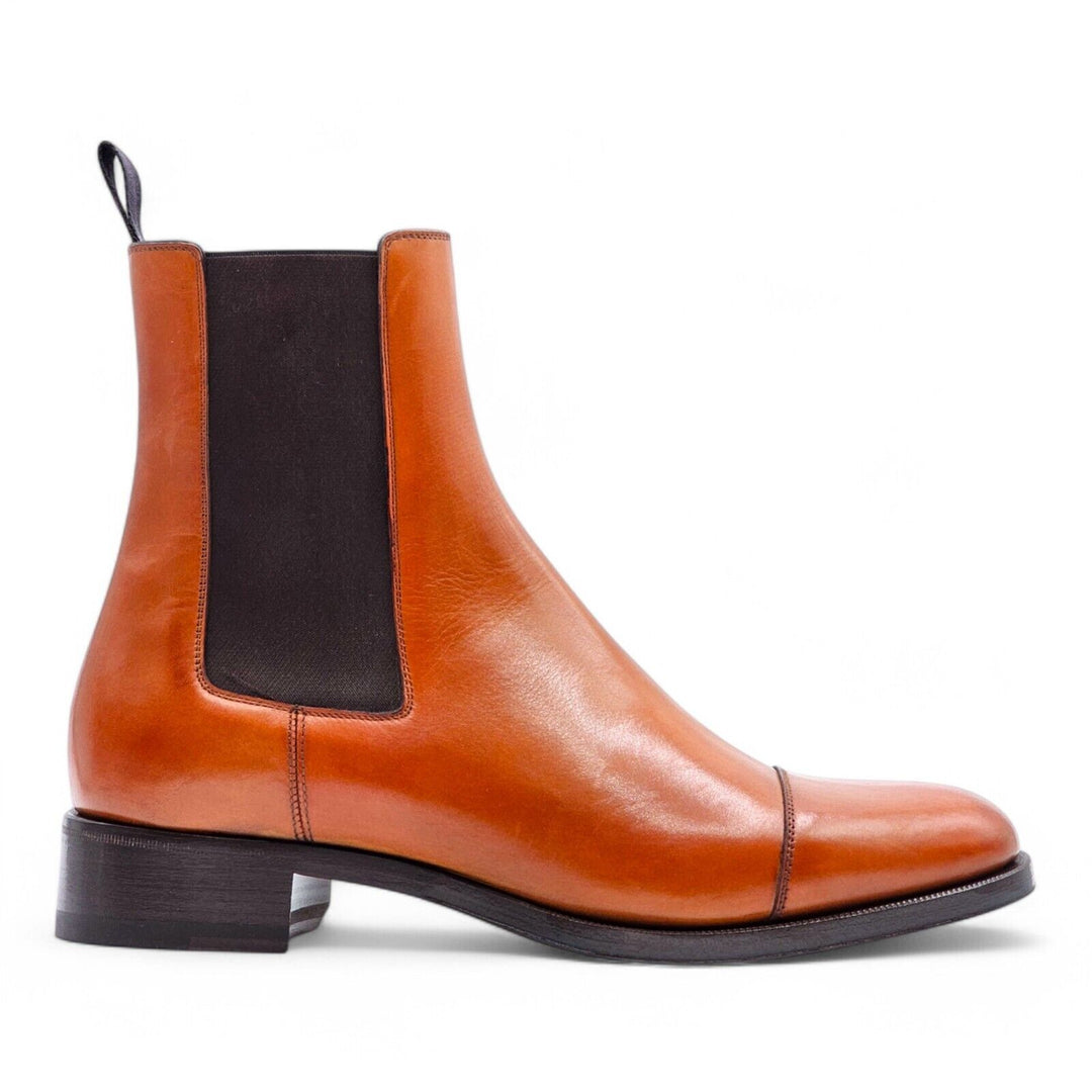 Christian Louboutin Antonio Leather Chelsea Boots Brown EU 40.5 US 7.5 New $1350