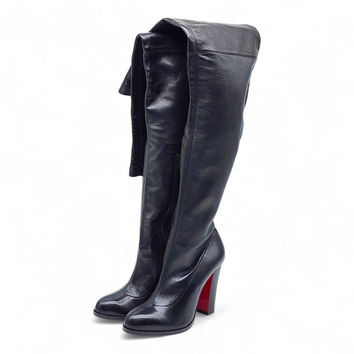 Christian Louboutin Kiss Me Gena Leather Over the Knee Boots EU 37 US 6.5 $1795