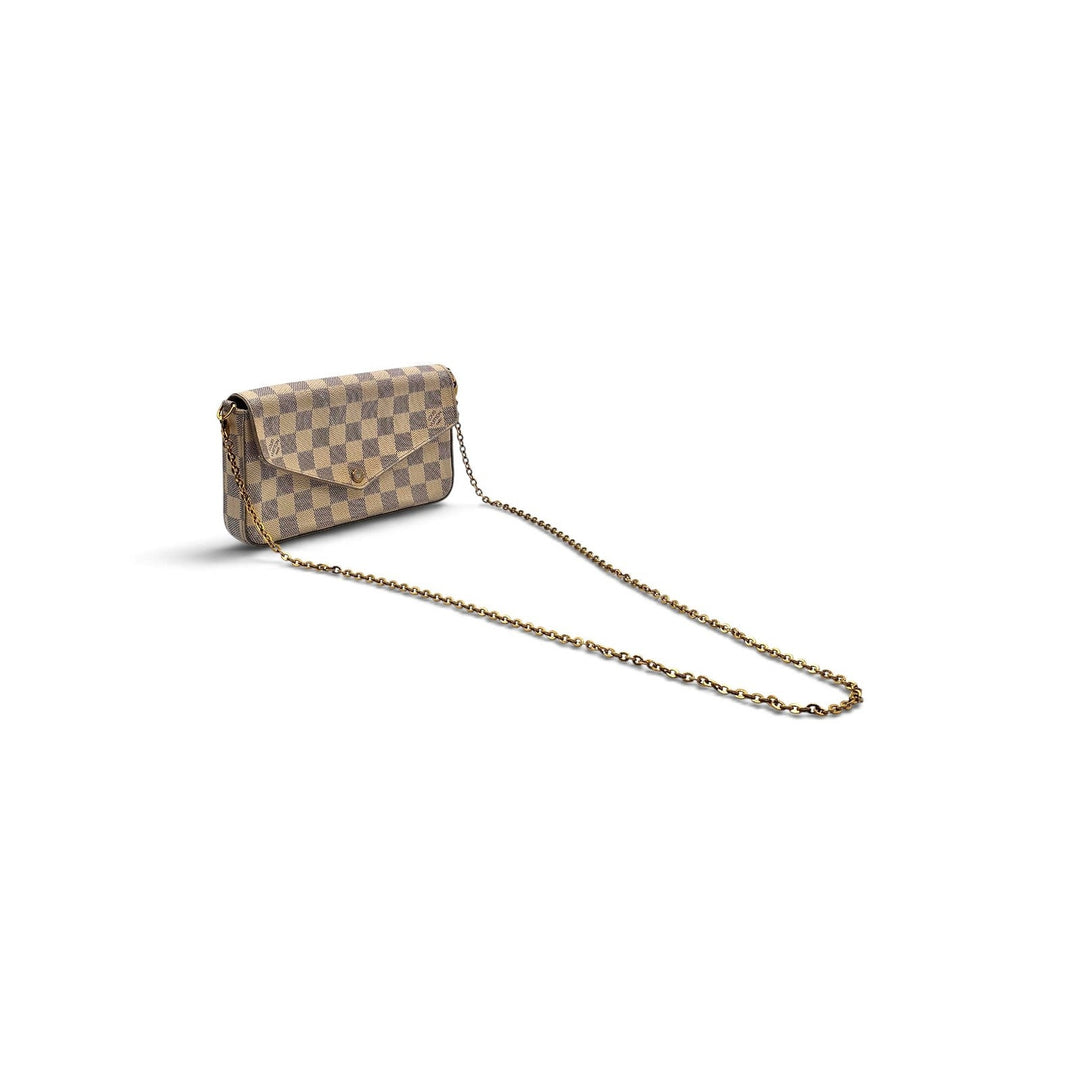 Louis Vuitton Damier Azur Pochette Félicie Chain Shoulder Crossbody Bag