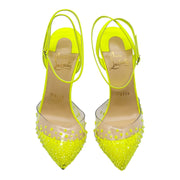 Christian Louboutin Spikaqueen Crystal Pumps 100MM - Leather - Yellow 36.5 6US