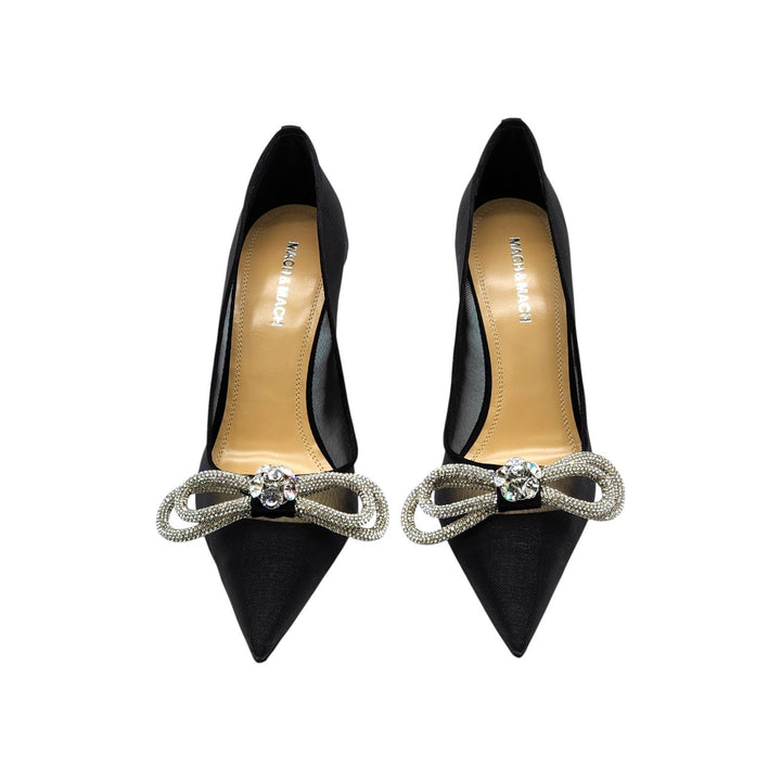 MACH & MACH Double Bow Crystal-Embellished Pumps Heels EU 39.5 US 9 - NWB $1195