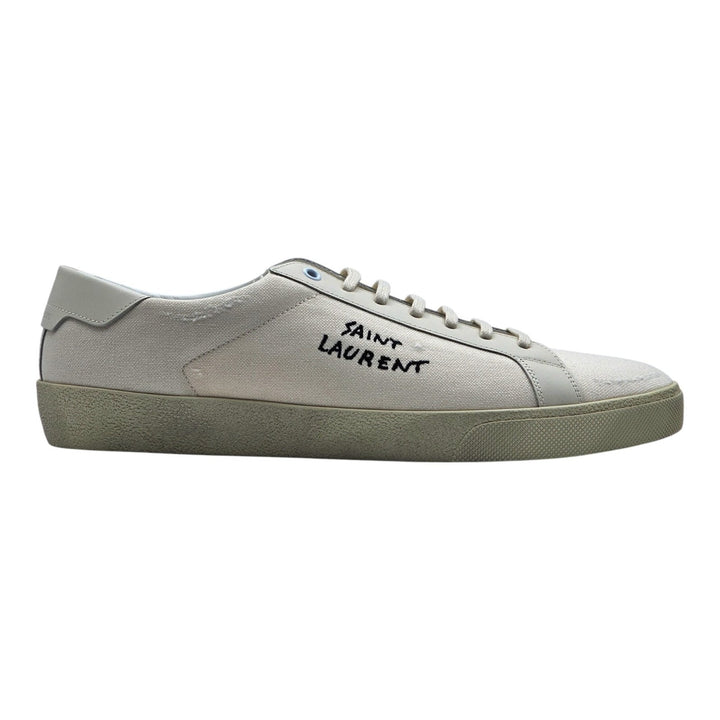 Saint Laurent Court Classic SL/06 Leather Sneakers Cream EU 45 US 12