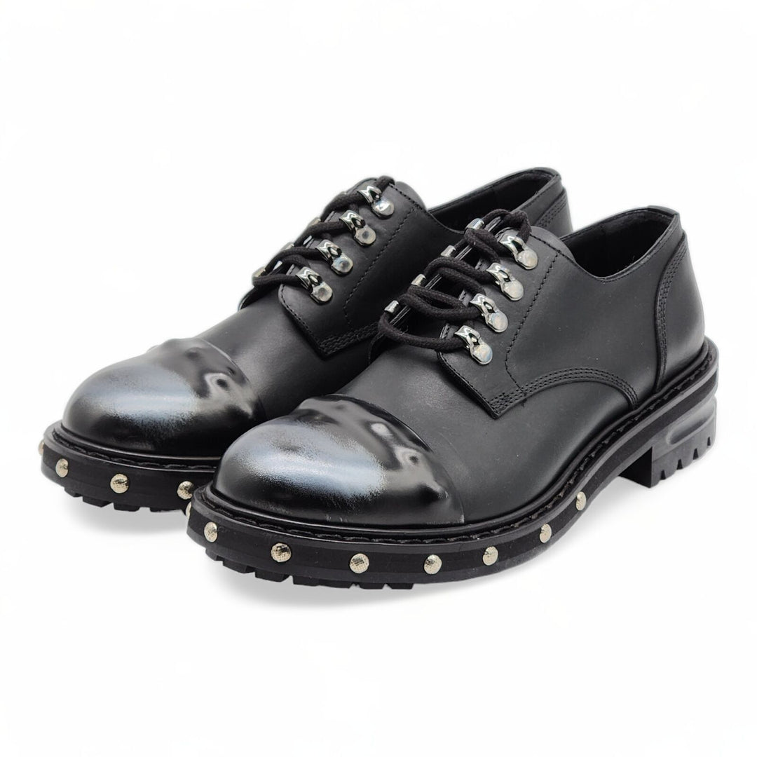 alexander mcqueen black dress shoes ALEXANDER MCQUEEN Size 10 Black Leather Lace Up Shoes