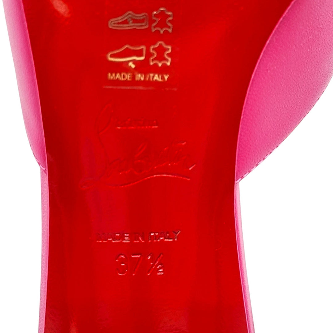 Christian Louboutin Condora 85 Leather Heeled Sandals Mules Pink EU 37.5 US 7