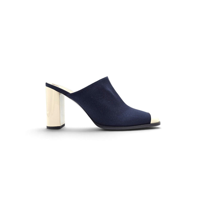 Loro Piana Alba Heeled Mules Neon Navy FAR1163 W1CS EU 38.5 US 8.5 - $1900