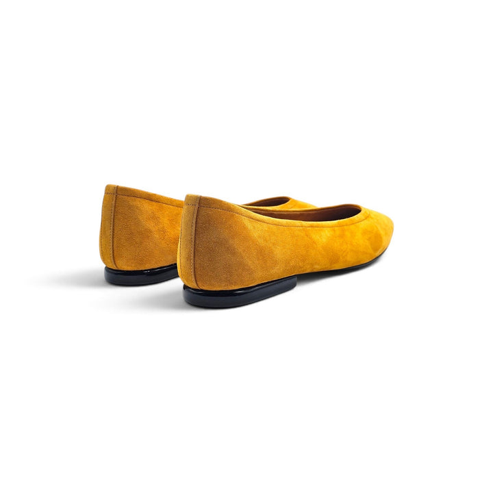 Loro Piana Primula Suede Mustard Yellow Ballet Flats EU 39 US 9 - NWOB $1185