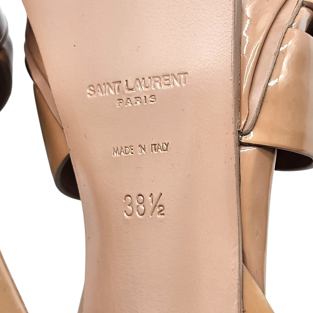 Saint Laurent Tribute Platform Leather Sandals Pumps Tan Brown