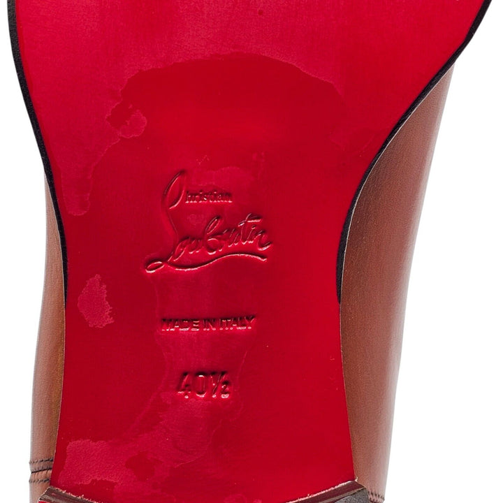 Christian Louboutin Antonio Leather Chelsea Boots Brown EU 40.5 US 7.5 New $1350