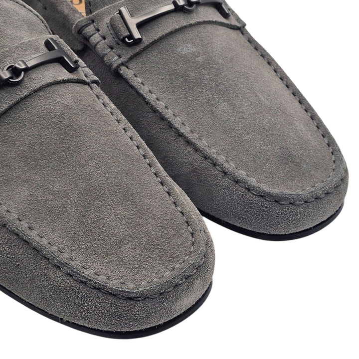 Tod’s Men’s City Gommino Suede Driving Shoes Gray US 9 UK 8
