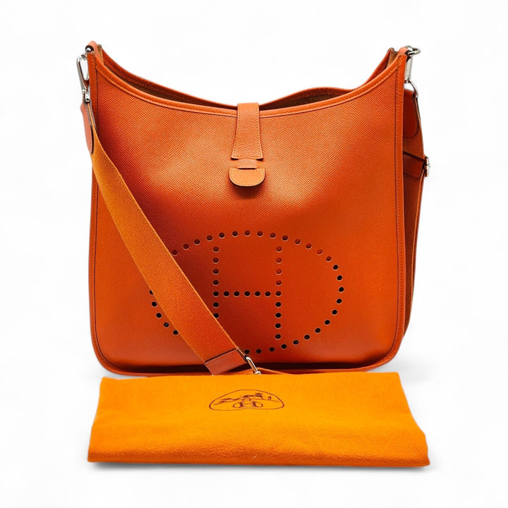 Hermes Evelyne III GM Epsom Leather Crossbody Shoulder Bag in Orange - mint