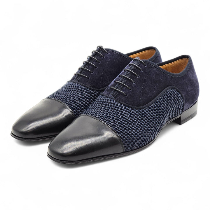 Christian Louboutin Greggo Leather and Suede Oxford Shoes Blue EU 40 US 7