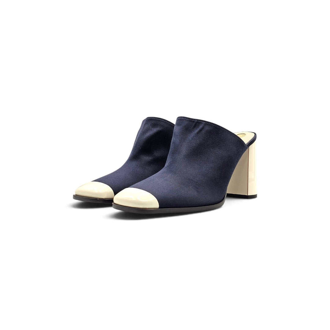 Loro Piana Alba Heeled Mules Neon Navy FAR1163 W1CS EU 40.5 US 10.5 - NWOB $1900