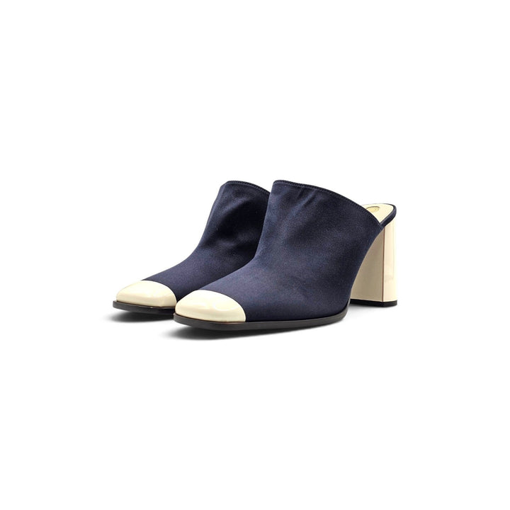 Loro Piana Alba Heeled Mules Neon Navy FAR1163 W1CS EU 40.5 US 10.5 - NWOB $1900