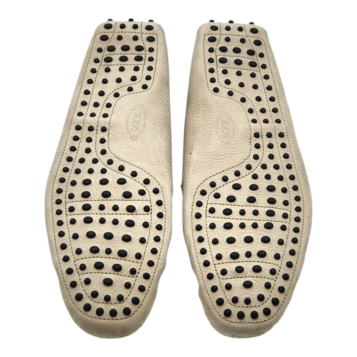 Tod's City Gommino Driving Men's Leather Loafers Beige UK 13 US 14.5