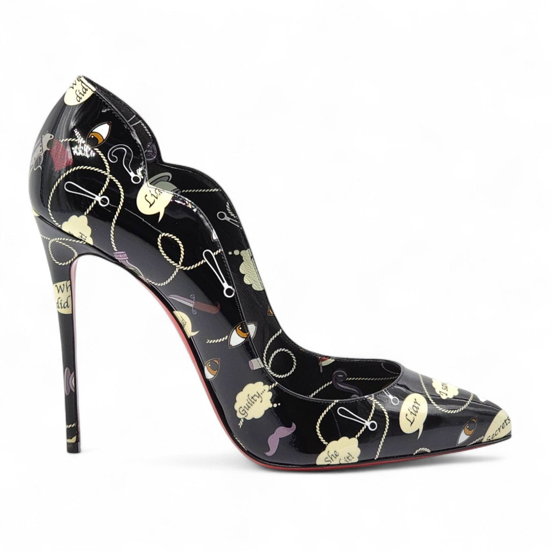Christian Louboutin Hot Chick Leather Pumps Comicbook Black EU 41 US 10.5