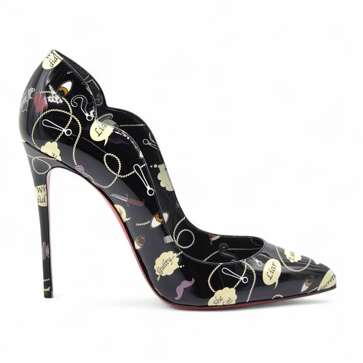 Christian Louboutin Hot Chick Leather Pumps Comicbook Black EU 41 US 10.5