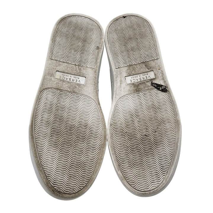 Versace Logo Leather Men’s Low-Top Sneakers White EU 41 US 8 - Preowned