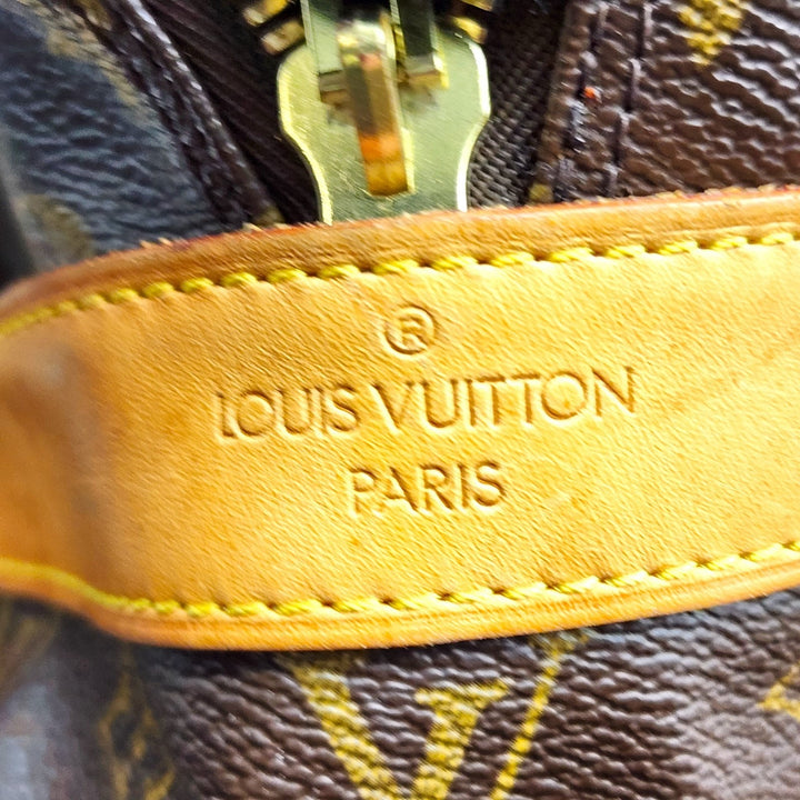 Louis Vuitton Monogram Carryall Duffle Boston Bag Brown with lock, luggage tag