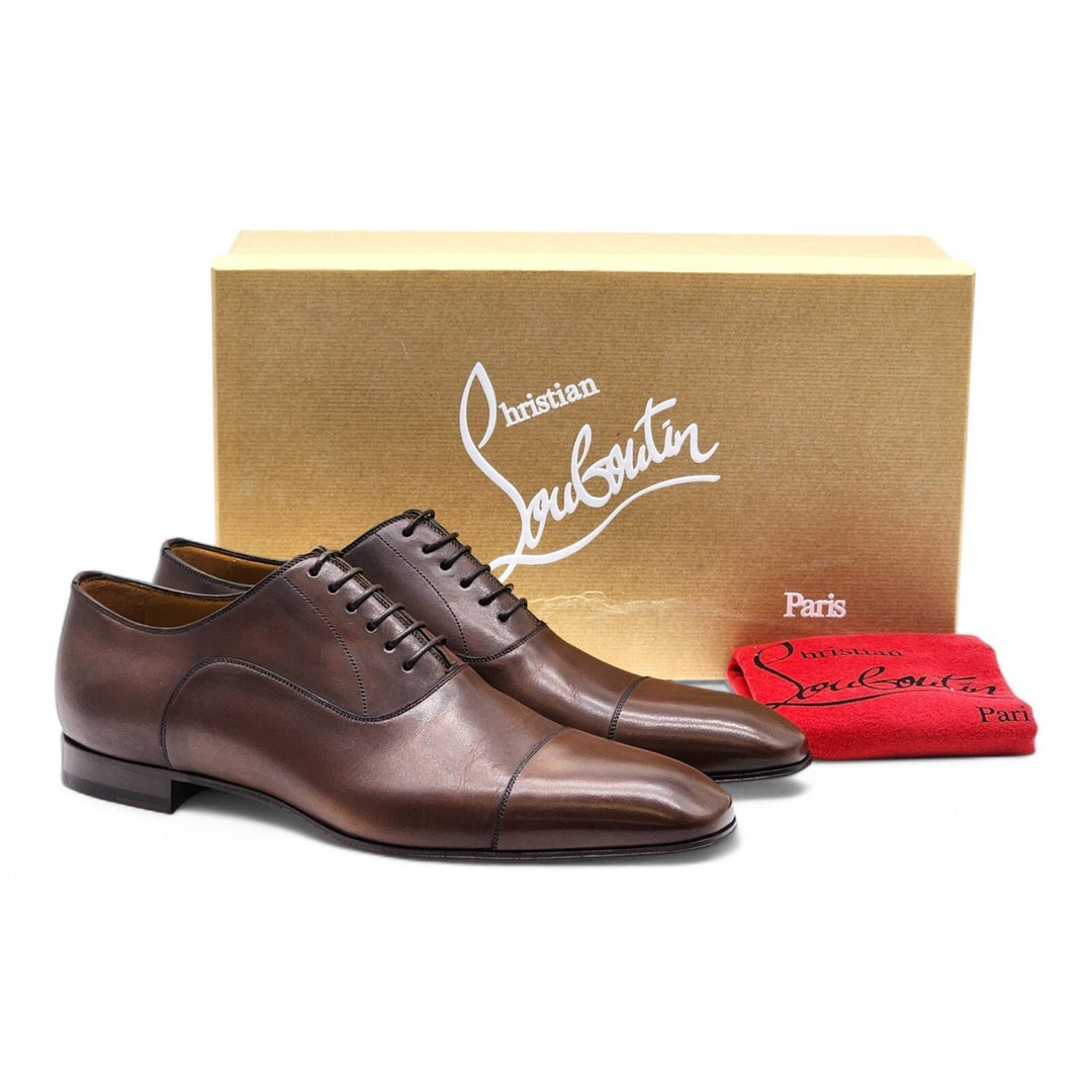 Christian Louboutin Greggo Leather Oxford Shoes in Brown EU 43.5 US 10.5