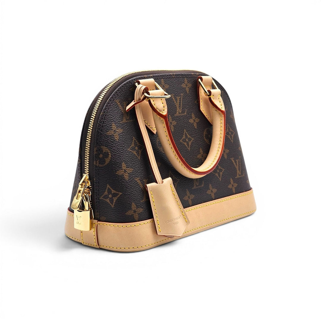 Louis Vuitton Mini Alma BB Monogram Canvas Top Handle Bag Brown - NWB