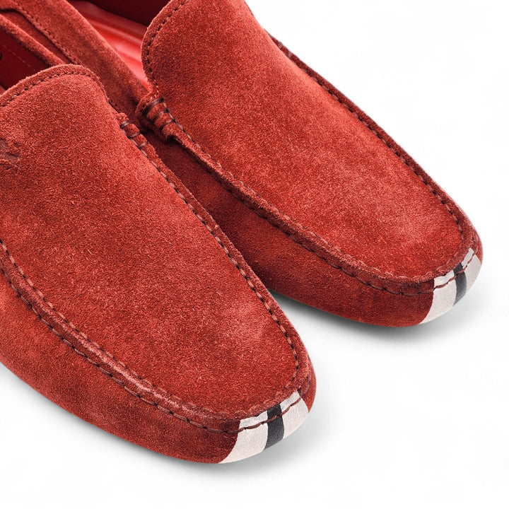 Tod’s for Ferrari Gommino Driving Suede Loafers Red UK 7 US 8.5
