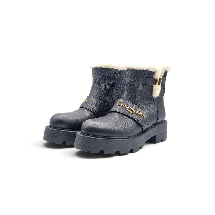 Christian Dior D-Quest Alps Black Leather Shearling Boots EU 36 US 6 NWOB $1800